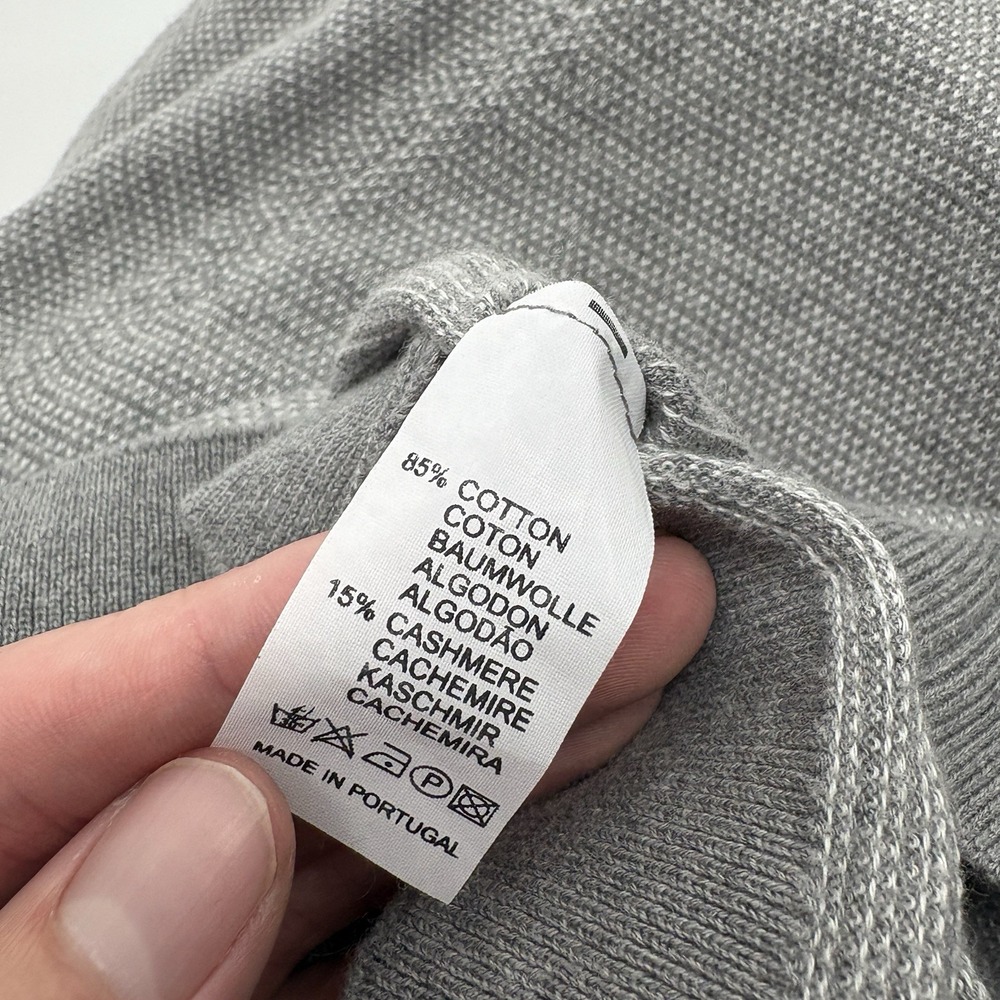 Onward Reserve Cashmere Blend Textured Crewneck Sweater Elbow Pads Preppy Men L - Picture 10 of 10